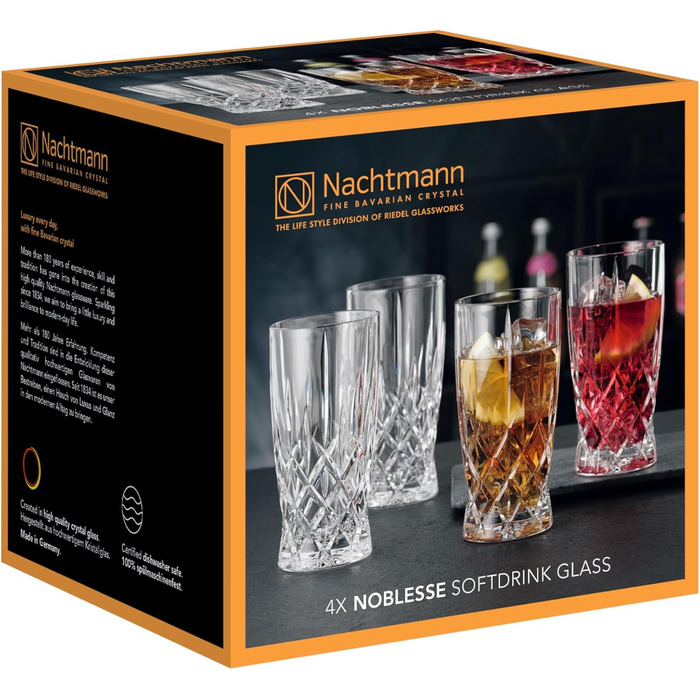 Склянка Nachtmann Noblesse 350 мл, 1190 мл, Kristallglas, Made in Germany, для напоїв, 1 шт.