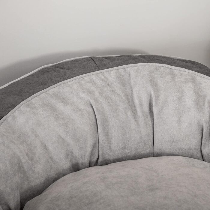 Лежак для собак PawHut круглий, 85 x 85 x 35 см, темно-сірий кремово-білий