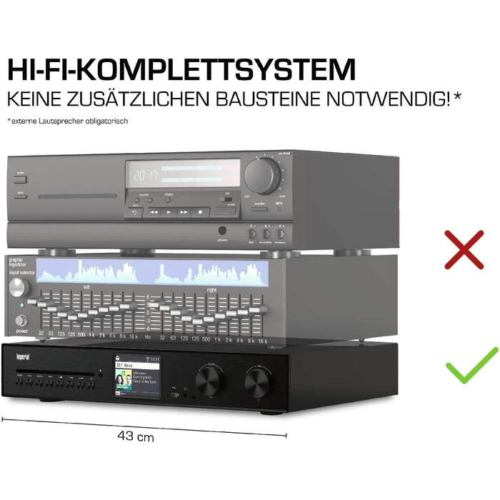 Система з CD-програвачем, підсилювачем, DAB/FM/WLAN, Bluetooth, потокове передавання, 560 CD - HiFi