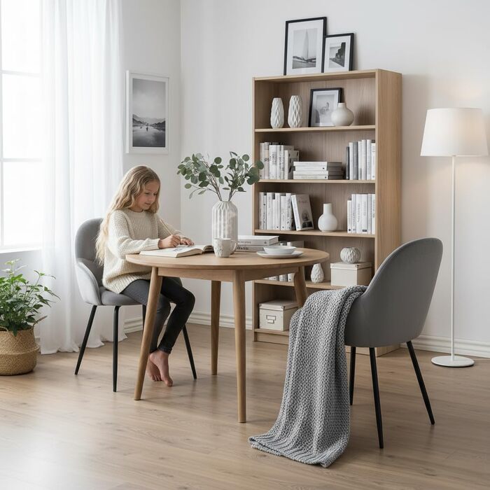 Набір обідніх стільців з підлокітниками - 6 шт. Ергономічні м'які стільці з металевим каркасом та льоновим покриттям, для кухні, вітальні, обідньої кімнати, бежеві