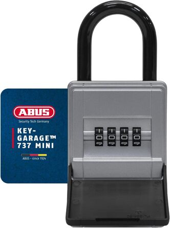 Сейф для ключів ABUS KeyGarage 797 LED - з підвісним замком, підсвічуванням, для ключів та дрібних цінностей, чорно-срібний (міні)