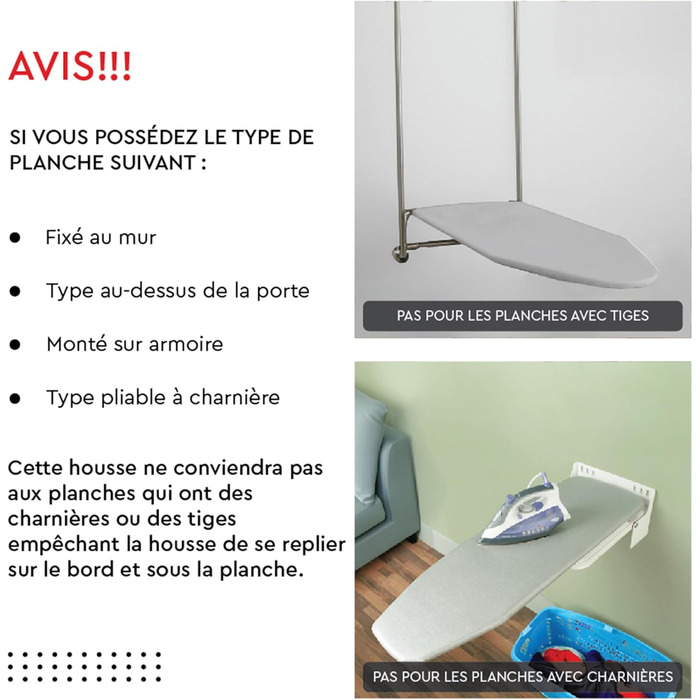 Чохол для прасувальної дошки Encasa XO Mini з потовщеною підкладкою, однотонний, гумкою (підходить для стандартних дошок 125x39 см), з відбиттям тепла - Білий L