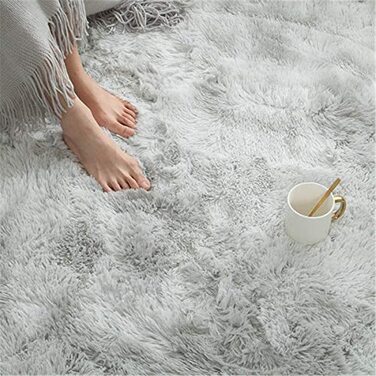 М'який килимок aujelly для спальні, ворсистий килим, ворсисті килими, пухнасті різнокольорові килимки в стилі батик, килим (новий світло-сірий, 120 х 160 см)