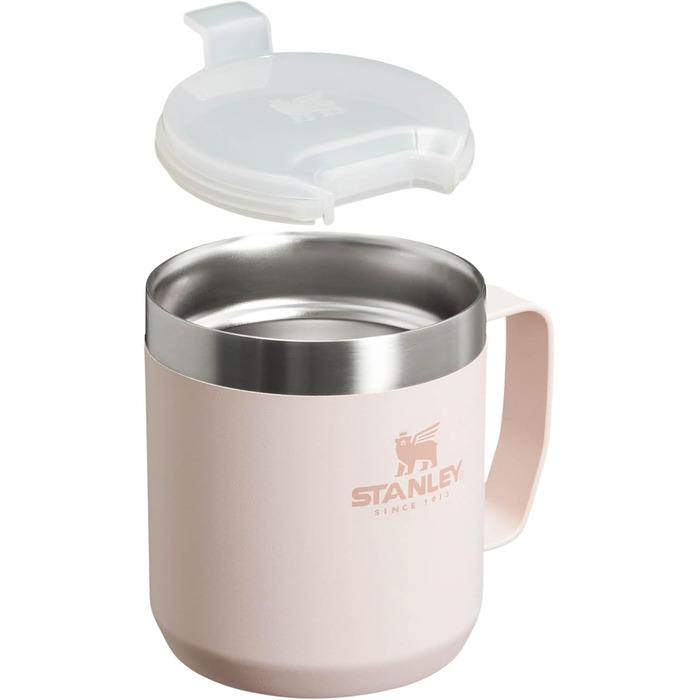 Термокружка Stanley Classic Legendary Camp Mug 0.35L - Рожевий Кварц - Зберігає тепло 1.5 год, холод 3 год - Нержавіюча сталь, BPA Free
