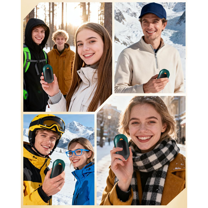 Електричні грілки для рук BOSONER: набір 2 шт, 6000mAh, USB, портативні, для чоловіків та жінок