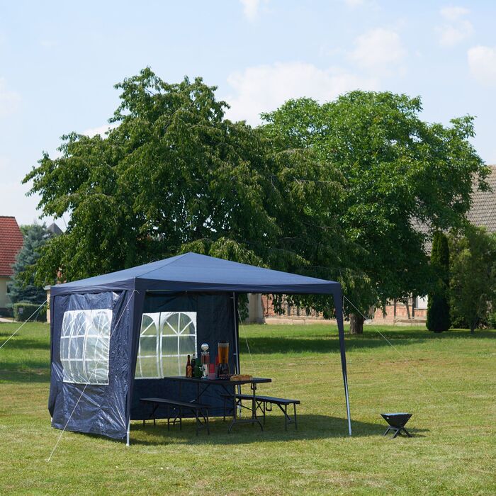 Павільйон Relaxdays 3x3 м з 2 бічними панелями