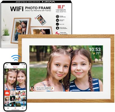 Цифровий фоторамка Frameo з Wi-Fi, 10.1 дюйма, 32GB, сенсорний екран, автоповорот, сумісність з додатком Frameo
