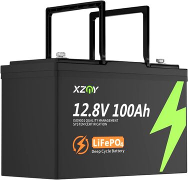 Літієва батарея XZNY 12V 100Ah Mini LiFePO4 зі 100A BMS, для автофургонів, сонячних батарей та автономної мережі (3 упаковки)