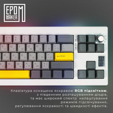 Клавіатура механічна бездротова EPOMAKER Shadow-X Mulan White (SHX-W-M)