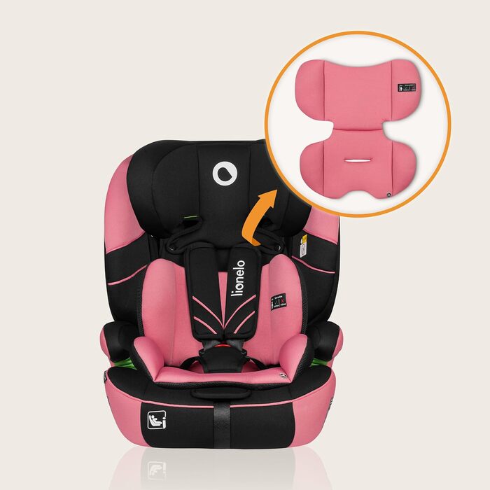 Автокрісло Lionelo Levi One I-Size 76-150 см, Група 1 2 3, Рожеве (R129 i-Size)