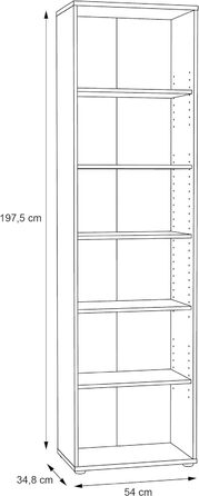 Полиця для нової кімнати Дубова книжкова шафа Sonoma Modern - 73.7x85.5x34.8 см (ШxВxГ) - Шафа з стоячою полицею - Albus.Seventeen Офіс Кабінет Вітальня (09- Полиця V2)