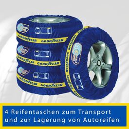 Чохли для шин Goodyear з 600D поліестеру, 4 шт. (блакитні) - захист від УФ, водовідштовхування