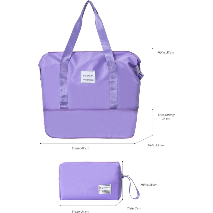 Набір валіз Travelhouse Ascona 5-ти частинний (75/65/55 см) з TSA-замком, Spinner-колесами, сумка та аксесуарний мішечок, ABS+PC, темно-зелений (фіолетовий/ліловий)