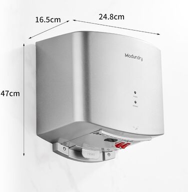 Автоматичний електричний сушар для рук настінний - для дому та офісу (срібляний)