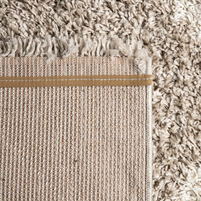 Домашній килим Paco з високим ворсом, килимок для передпокою, спальні, вітальні, кошлатий килим з довгим ворсом, Сучасний скандинавський ромбоподібний візерунок, розмір колір (80x300 см, бежевий)