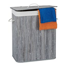 Кошик для білизни Relaxdays з бамбука з 2 відділеннями