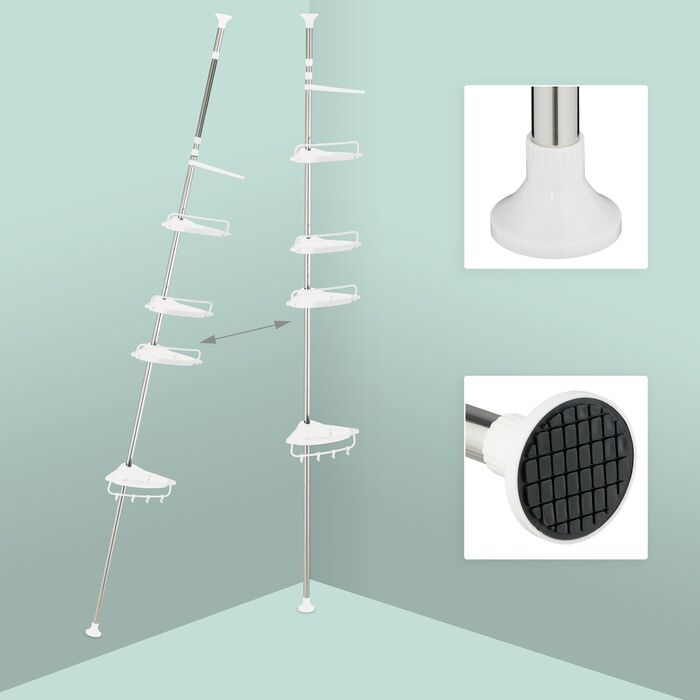 Поличка для душу Relaxdays, телескопічна