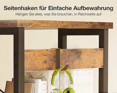 Компактний письмовий стіл Coleshome з 4 висувними ящиками, 100x40 см, з полицями, для офісу, кабінету, спальні, коричневий