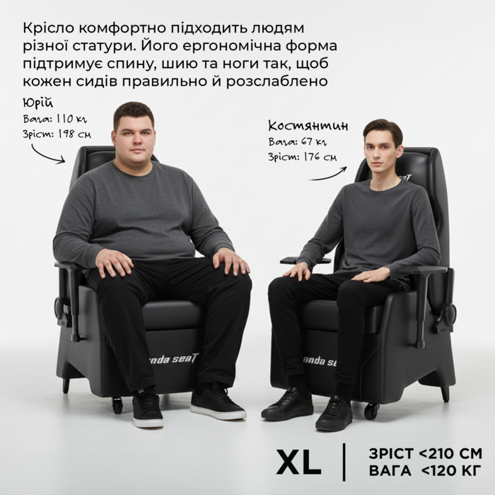 Крісло ігрове Anda Seat X3 Gaming Sofa Black PVC