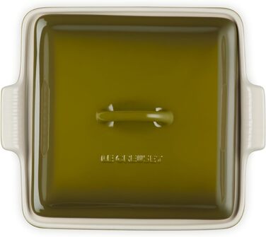 Каструля Le Creuset Heritage з кришкою, чавунна, квадратна, 22,9 см, біла (Leaf It to Me)