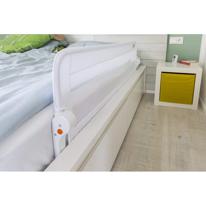 Бортик для ліжка ABUS Eric для немовлят та дітей - захист від випадання для батьківських, дитячих та сімейних ліжок - складаний для подорожей - білий, 150 см (комплект 2 шт.)
