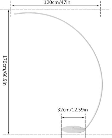Світлодіодна дугова лампа Aanyhoh з можливістю затемнення, торшер 25 Вт з дистанційним керуванням, 3 колірні температури, білий, H 170 см