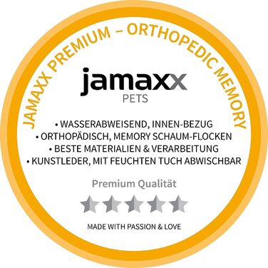 Шкіряний диван JAMAXX Premium Ортопедичний віскозний наповнювач з пам'яттю, високі бокові краї, лежанка для собак зі шкірозамінника, застібка-блискавка, лежанка для собак PDB2019 (M) 90x70 (120x90 (L), горіх)