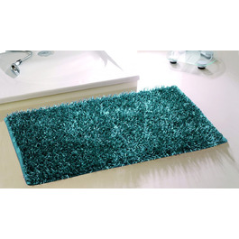 Килим для ванної кімнати Gzze Shaggy Metallic Petrol Blue (70 x 120 см)