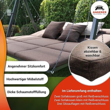 Гойдалка Ангерер Голлівуд Лаунж Смарт – зручна гойдалка для відпочинку з функцією ліжка, Made in Germany, преміум-якість, коричнева