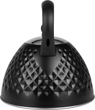 Чайник для плити Induktion 3L, чорний, з авто-свистком, нержавіюча сталь