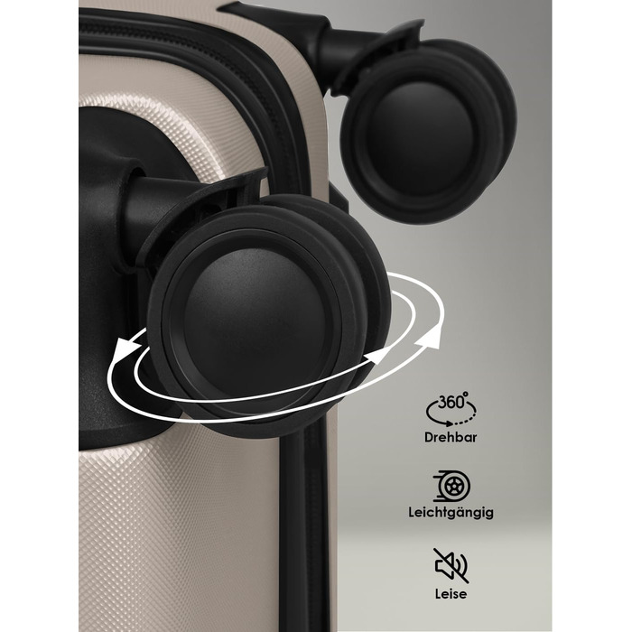 Набір валіз Smartbox Hartschalen 3-в-1 для жінок та чоловіків | Легкі та міцні валізи з ABS-пластику | 4 колеса та кодовий замок | Серія 05, колір Greige