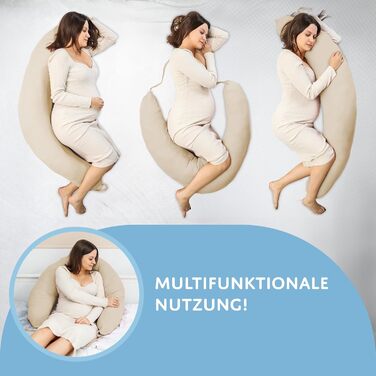 Подушка для сну на бік для малюків Totsy Baby 190 см - подушка для вагітних, м'яка, з муслінової тканини, Oeko-Tex, бежева