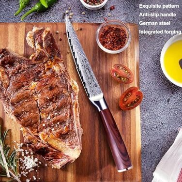 Набір кухонних ножів Chefhoablorn 15-TLG: професійний набір з нержавіючої сталі, 6 ножів для стейку, ідеальний для подарунка