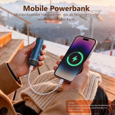 Електричні грілки для рук EXTSUD 2 шт. 5000mAh з USB-живленням, 3 режими нагріву, для кемпінгу, гольфу, подарунок (блакитний)