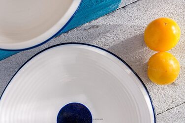 Набір десертних тарілок Konsimo з 6 шт. - Твердий фарфор - Ручна робота KROG - 20 см - Синій