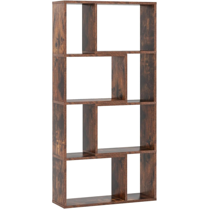 Стелаж GIANTEX з 8 секціями, 60 x 20 x 120 см, з кріпленням від перекидання, для вітальні та дитячої кімнати (білий/коричневий)