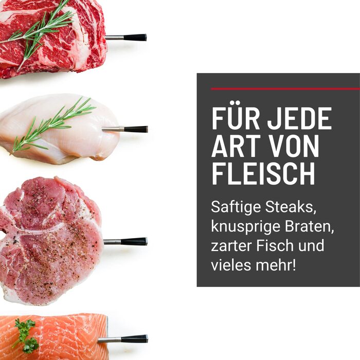 MEATER+ - Бездротовий смарт-термометр для м'яса з радіусом дії 50 м | Для духовки, гриля, сковороди та ротатерії | Ідеальний результат приготування м'яса через додаток