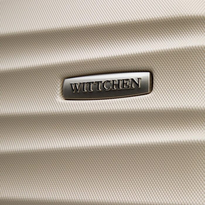 Набір валізWITTCHEN 3 в 1: велика, середня та маленька валіза на колесах з ABS-пластику, з кодовим замком, Groove Line (Бежевий)