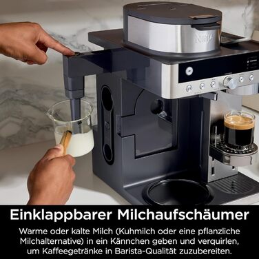 Кавомашина Ninja Prestige 2-в-1 для фільтр-кави та капсул з вбудованим капучинатором, для лате, айс-кави та флет вайт, чорна CFN802EU