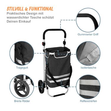 Складаний візок для покупок Relaxdays, об'єм 45 л