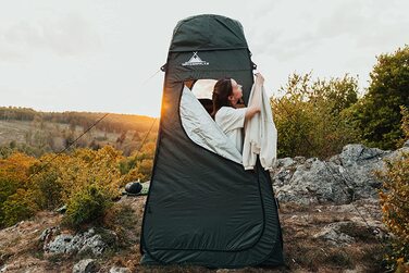 Намет Wanderfalke® XL Pop Up, роздягальня, туалет, душ 120x120x210 см для відпочинку на природі, кемпінгу, риболовлі, пляжу, з сумкою (Хвойний зелений)
