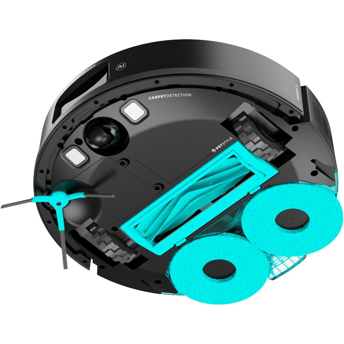 Робот-пилосос та робот-мийник Cecotec Conga M100 з ШІ та керуванням через додаток. Потужність всмоктування 20000Pa, штучний інтелект, силіконова щітка Anti-Tangle, обертові мопи, автономність до 220 м²