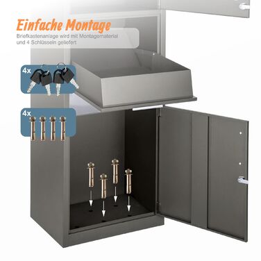 Скринька для листів Relaxdays з відділенням для пакунків