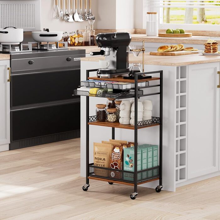 Підставка для капсул Nespresso та Keuring з 5 ярусами, з висувними ящиками та колесами. Організатор для капсул кави та аксесуарів на кухню