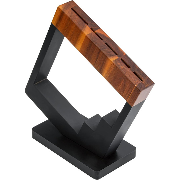 Набір кухонних ножів Messerblock 6 предметів: професійний набір з нержавіючої сталі з ергономічною ручкою з ебену, включає кухонний, м'ясний, хлібний, універсальний та овочевий ножі