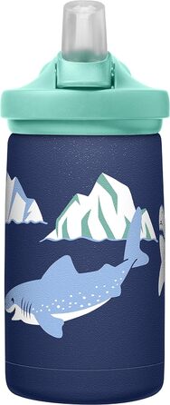 Пляшка для води CamelBak Unisex для дорослих Eddy Kids SST з вакуумною ізоляцією 350 мл/12 унцій, POLAR SHARKS, 12 унцій