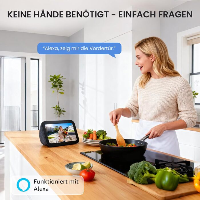 Відеодзвінок ieGeek 2K з камерою, бездротовий, IP66, AI-розпізнавання руху, нічне бачення, без підписки, сумісний з Alexa, Wi-Fi 2.4GHz, з внутрішнім дзвінком (білий)