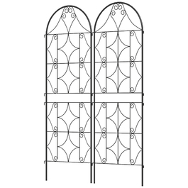 Набір з 2-х металевих опор для ліан, нержавіюча сталь, 50x150 см, чорний