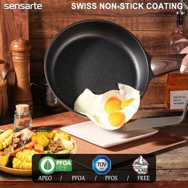 Сковорода SENSARTE 28 см з антипригарним покриттям, сковорода для приготування омлету, сковорода для яєць, сковороди для всіх видів приготування, корисні для здоров'я і з