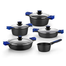 BRA Advanced Набір посуду алюмінієвий литий антипригарний 5 предметів для всіх плит, включаючи індукційні